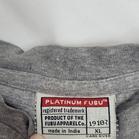 VINTAGE 90s/Y2K Fat Albert x Fubu gray long sleeve shirt XL - Picture 5 of 9